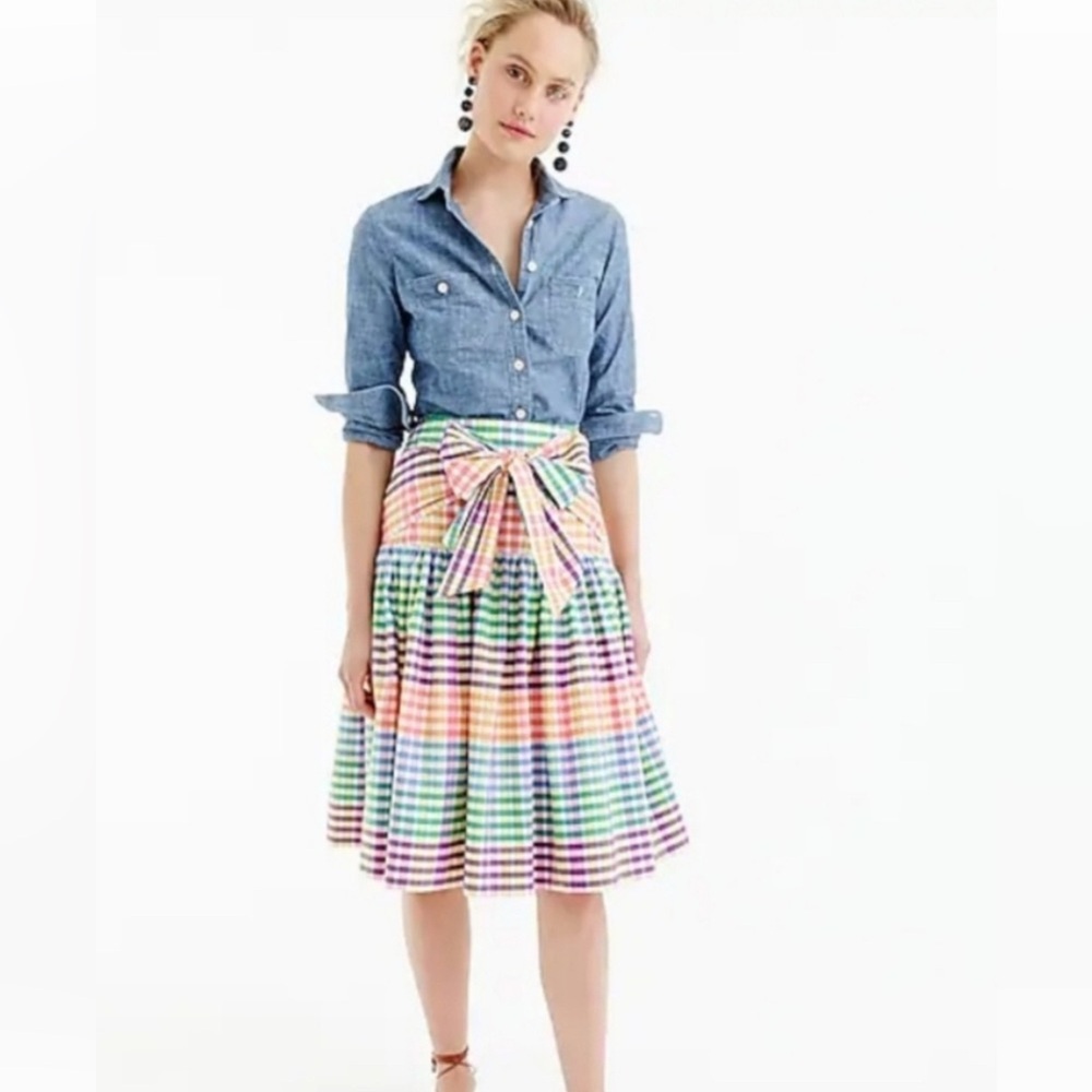 J. Crew gingham skirt